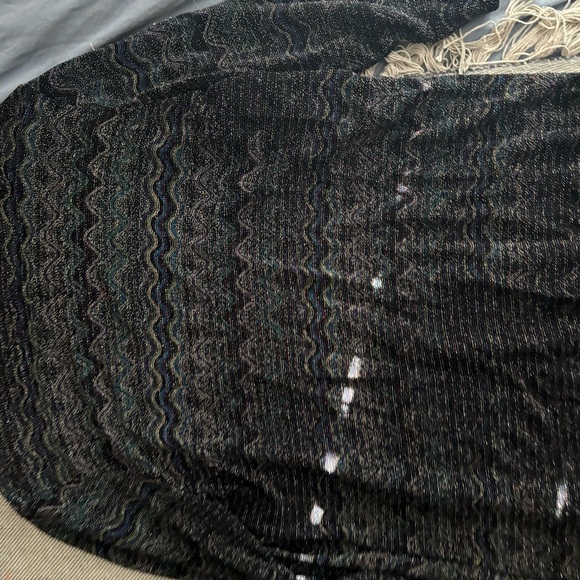 JM Collection Woman 1X Nylon Multicolor Metallic Long Sleeve Shirt Scoop Neck - Picture 3 of 11